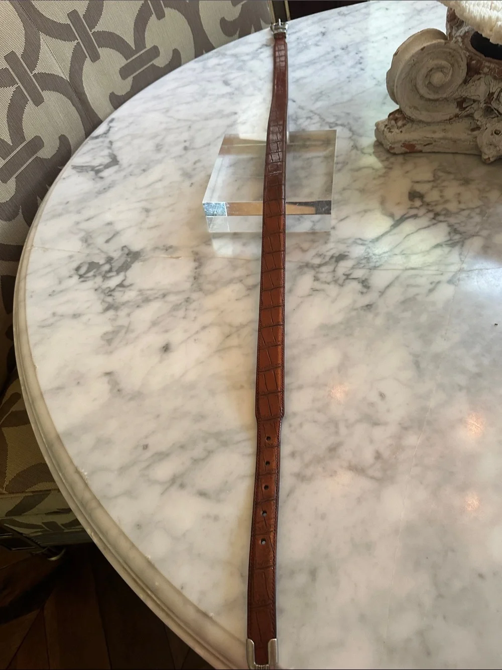 Jos. A. Bank, Alligator Embossed Leather Belt. Size:44